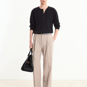 [티엔지티] Flap Wide Slacks (Light Beige) TNPA5F001I2