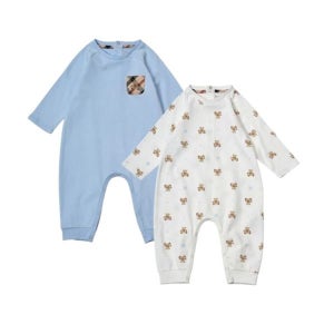 [닥스베이비] 베어프린트 솔리드 우주복 2P SET 블루+프린트 EVF25VW04M_LU F66ZXX00018