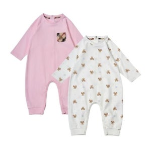 [닥스베이비] 베어프린트 솔리드 우주복 2P SET 핑크+프린트 EVF25VW04M_PK F66ZXX00022