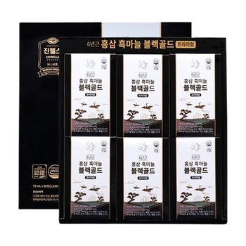 <b>진웰스</b> 6년근 <b>흑마늘 블랙골드 70ml</b> x 30포 + 쇼핑백