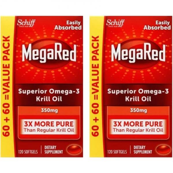 크릴오일 영양제 EPA DHA <b>아스타잔틴</b> 인지질이 함유된 메가레드 크릴 오일 350mg 오메가 3 (2팩)  2개