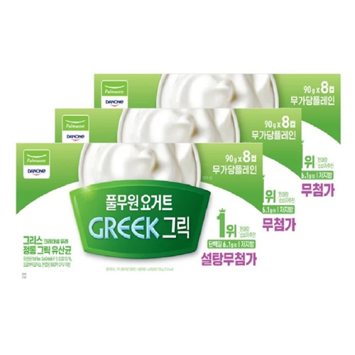 코스트코 <b>풀무원 다논</b> 그릭 요거트 무가당 플레인 (90g) 설탕무첨가 저지방 단백질 <b>프로바이오틱스</b> 유산균 그릭요거트 요거트  90g  1개