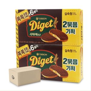 오리온 다이제 초코 쿠키 312g(2번들)x8개 1박스소포장 어린이 사무실 간식 다과
