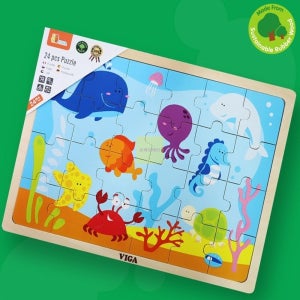 유베리베리 비가 24피스퍼즐 해양 도형맞추기 아기교구 4세 나무퍼즐 어린이퍼즐 직업의상퍼즐