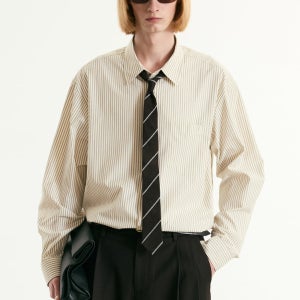 [티엔지티] Comfort Stripe Shirt (Light Beige) TNSH5F105Y2