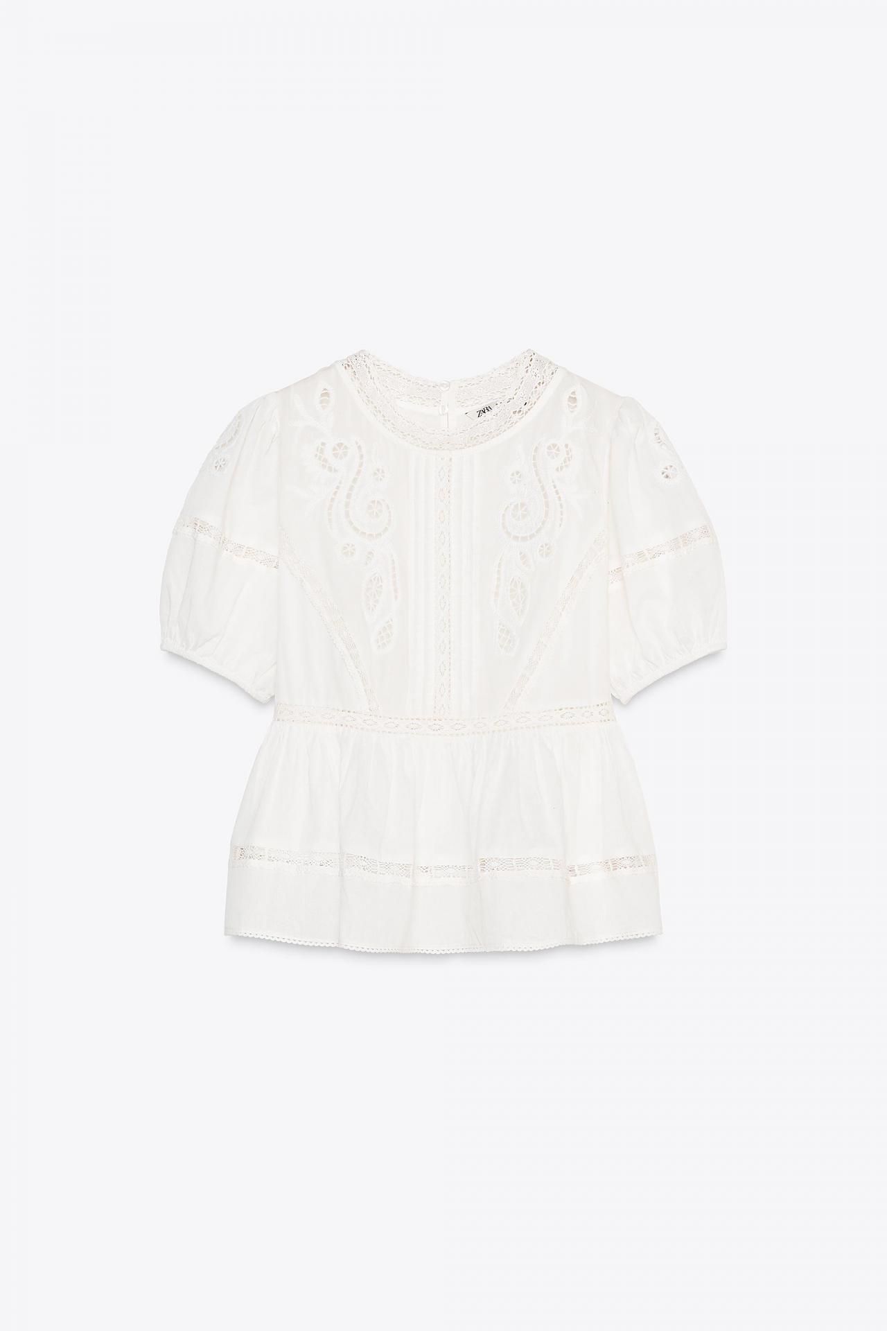 자라 자수 블라우스 5107 046