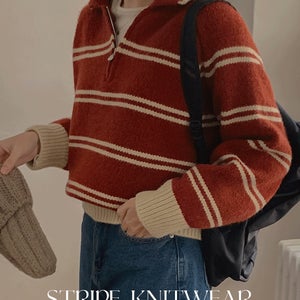 [무배][BEST]폴링 스트라이프 아노락 겨울 니트