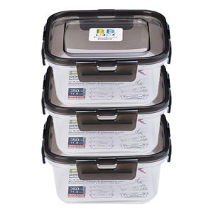 코멕스 비비락 정사각 밀폐용기 정1호 그레이 350ml X (WFIYXPA)