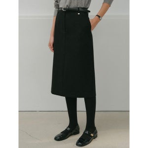 [룩캐스트]  릴리 에이치라인 미디 스커트_블랙 / LILY H-LINE MIDI SKIRT_BLACK