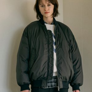 [반원아틀리에] O3741 오버사이즈 항공 점퍼_Black E5P2XX00704