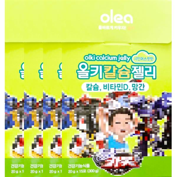 <b>아주약품</b> 올레아 올키 <b>칼슘</b> 젤리 샤인머스켓맛 20g x 15포 x 4박스 60일분