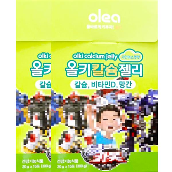 <b>아주약품</b> 올레아 올키 <b>칼슘</b> 젤리 샤인머스켓맛 20g x 15포 x 2박스 30일분