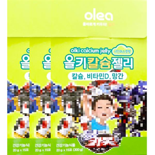 <b>아주약품</b> 올레아 올키 <b>칼슘</b> 젤리 샤인머스켓맛 20g x 15포 x 3박스 45일분