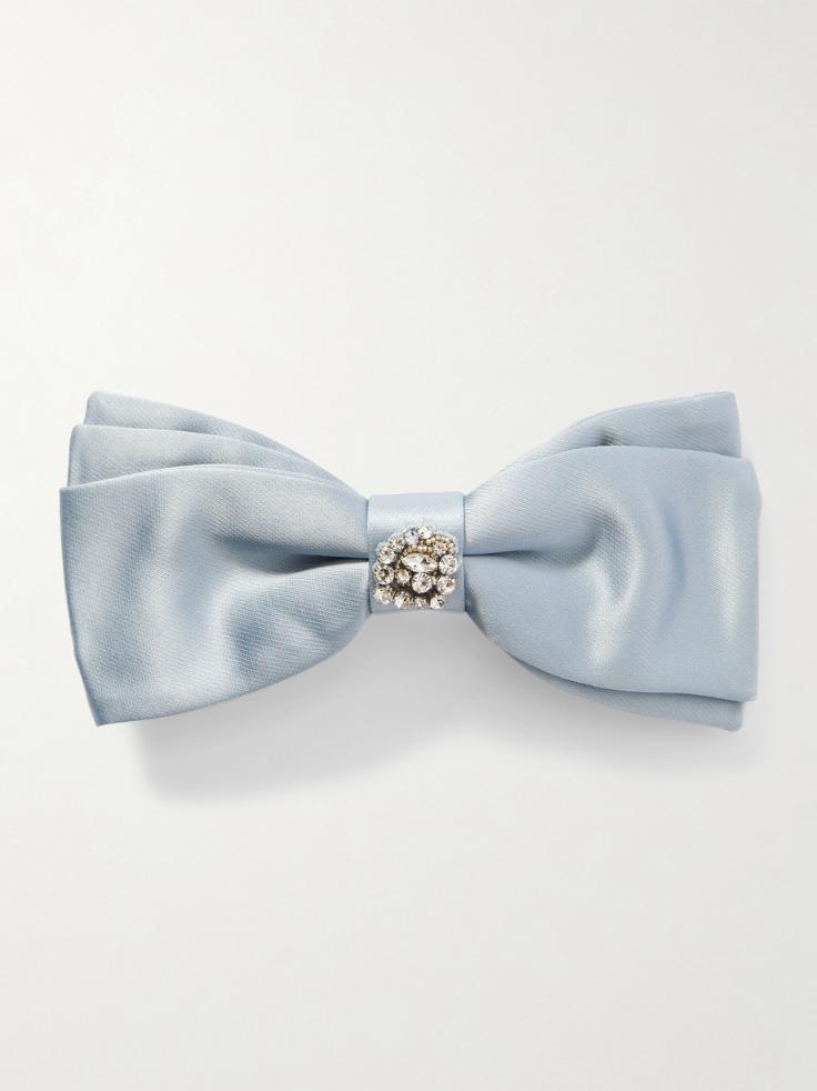 에르뎀 헤어클립 ERDEM Crystal-embellished satin bow hairclip 46376663162865427