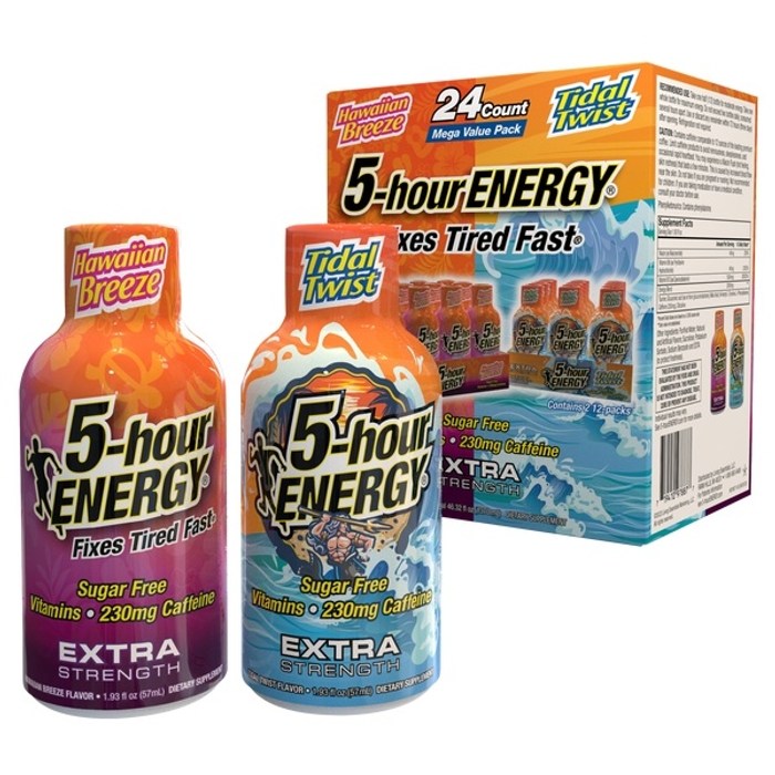 5-Hour Energy 5시간 에너지 <b>샷 추가</b> 강도 버라이어티 팩 57mL 24병