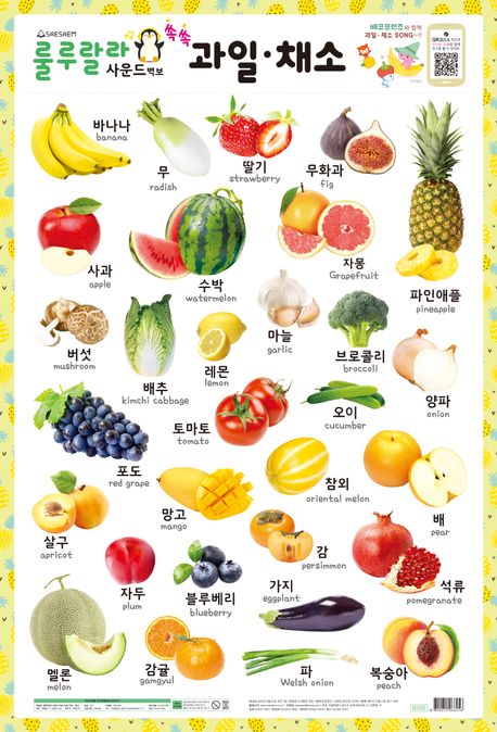 룰루랄라 사운드 벽보 : 과일·채소 (양면벽보)