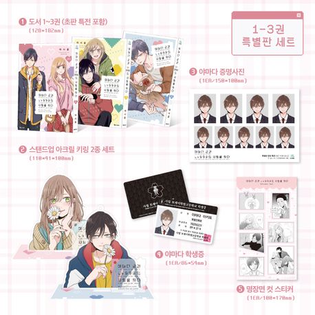 야마다 군과 Lv999의 사랑을 하다 1~3 특별판 세트 - 전3권 (띠지 + 스탠드업 아크릴 키링 2종 + 야마다 증명사진 + 야마다 학생증 + 명장면 스티커 + 일반판 일러스트 카드 + 일반판 폴라로이드 카드, SL Comic)
