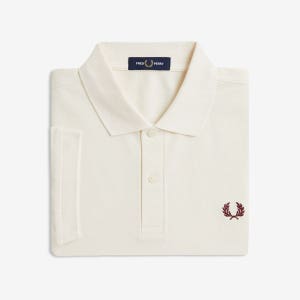 [프레드페리 어패럴] [M6000] 플레인 프레드페리 셔츠 - 에크루/옥스블러드 AFPM2536000-V84