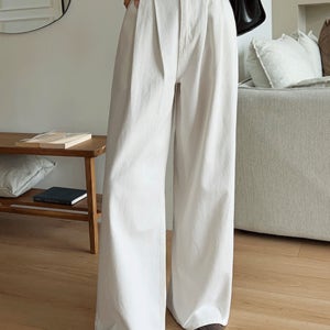 루벤 투핀턱 코튼 와이드 팬츠_53PT673