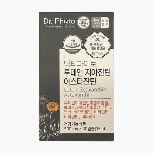 [닥터파이토] <b>루테인</b> 지아잔틴 <b>아스타잔틴</b> 500mg x 30캡슐 / H9