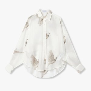 [롯데백화점] 스텔라맥카트니 [공식50프로할인]  STELLA McCARTNEY  버드 오버사이즈 실크 셔츠 (2415108505) LE1219258012