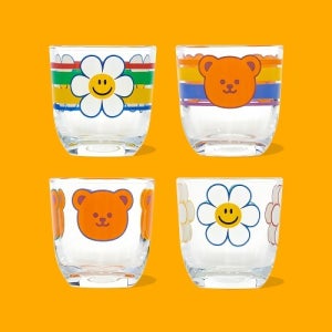라운드 소주잔 4P SET - Retro Edition, 집들이 술잔 혼술 결혼선물 신혼부부