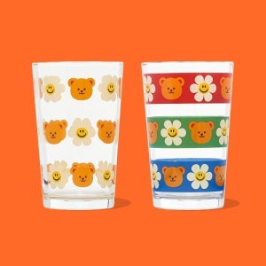 맥주잔 2P SET - Wiggle Friends, 하이볼잔 위스키잔 하이볼 컵 선물 귀여운