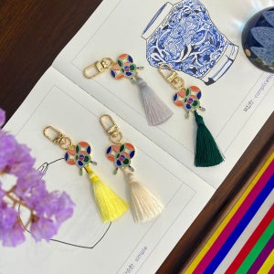 인문보 나비키링 Traditional pattern butterfly keyring