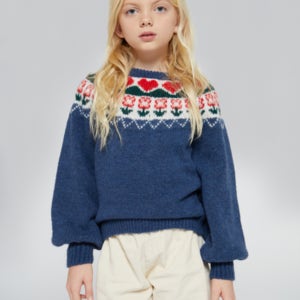 미포넷 그레타 노르딕 스웨터 - 블루  [833] GRETA NORDIC SWEATER - Dark Blue