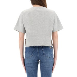 25 F/W 마이클 코어스 크롭 티셔츠 WITH 엠보시드 로고 MT5 B0041754418 MT551T65MF_036PEARLHTHR