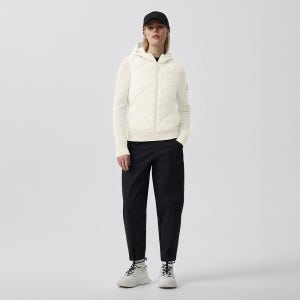 캐나다구스 여성 하이브릿지 퀼티드 니트 후디(Off White)_Q256AWWC02OWB