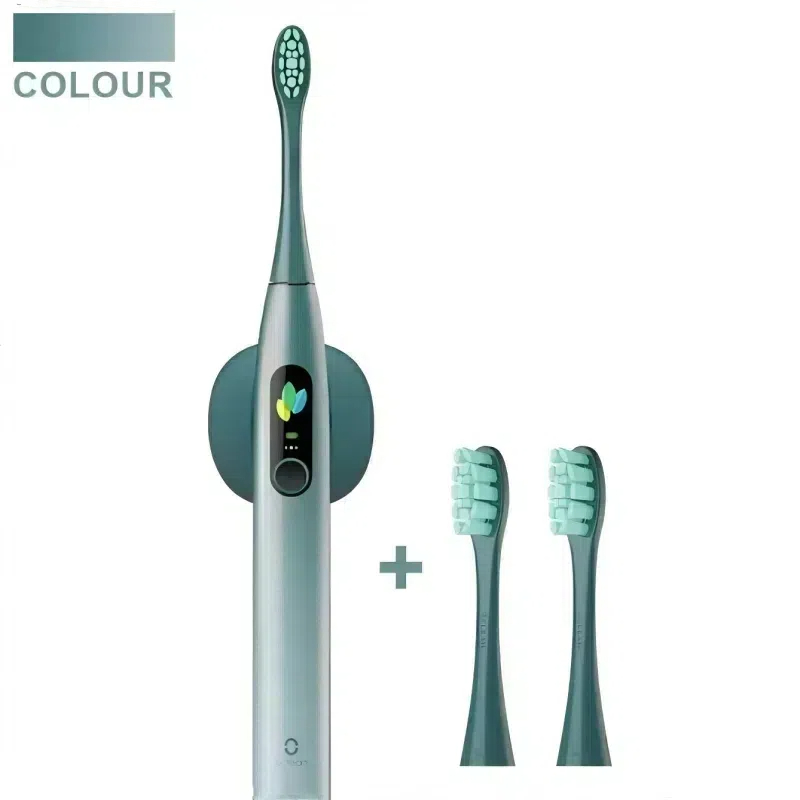 Oclean X Pro 음파 전동 칫솔 <b>미백</b> 진동기 무선 충전 40 일 작동 스마트 앱 확인  01 <b>Grn</b> and 2 s