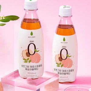 [6병/12병] 넛츠그린 제로스파클링 복숭아블랙티 제로칼로리 탄산음료 저칼로리 음료수