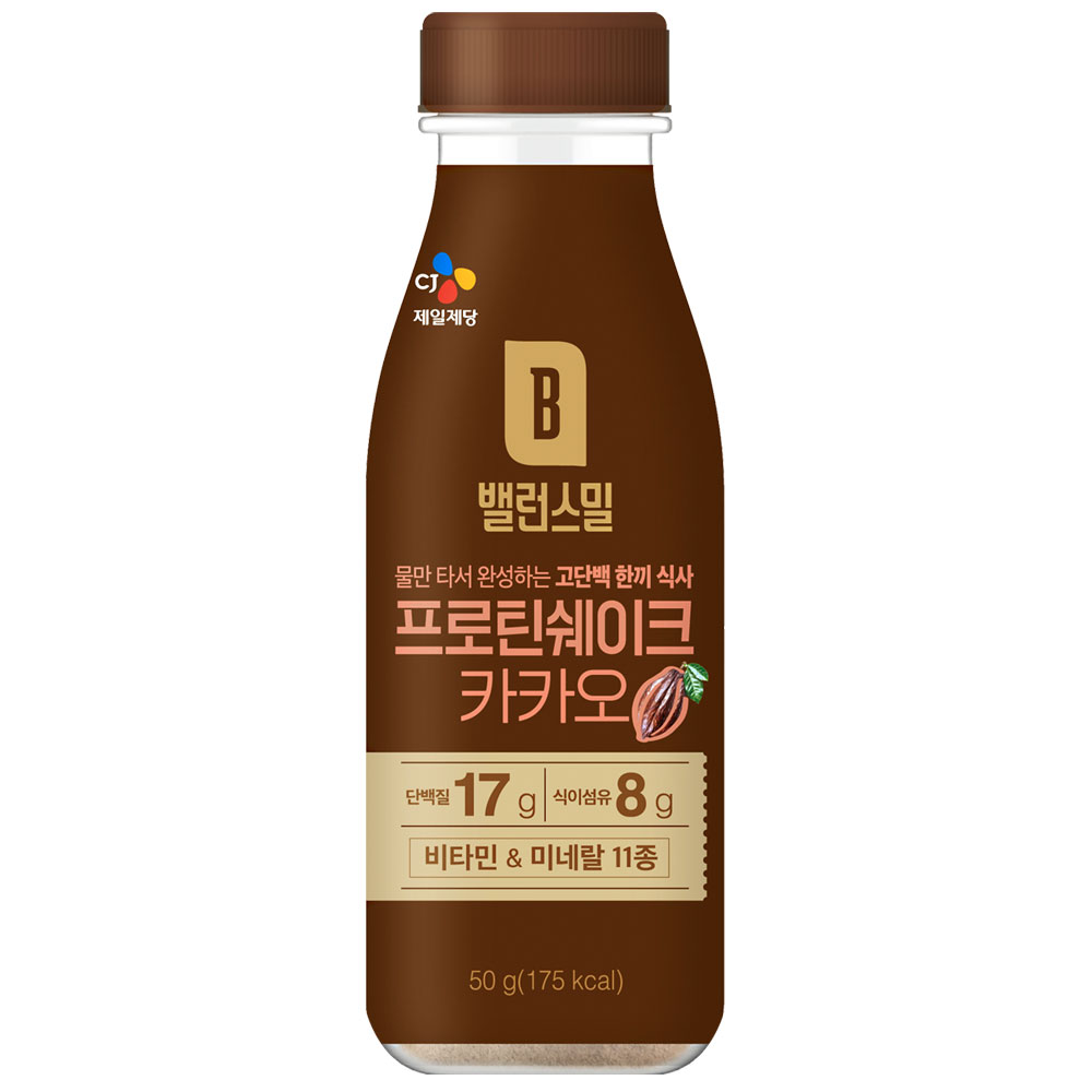 <b>CJ제일제당</b> 밸런스밀 프로틴 쉐이크 카카오  50g  2개