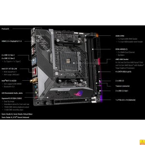 ASUS ROG Strix X570-I 게이밍 마더보드 소켓 AM4 CPU DDR4 3600(OC) 메모리 칩셋 X570 Mini ITX 메인보드