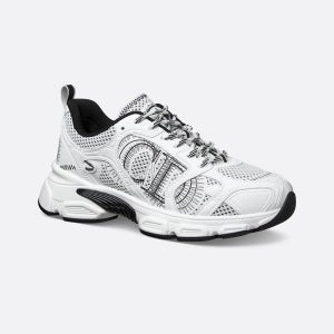 디올 CHRONO 블랙 화이트 스니커즈 KCK414TRM S19W 123520315