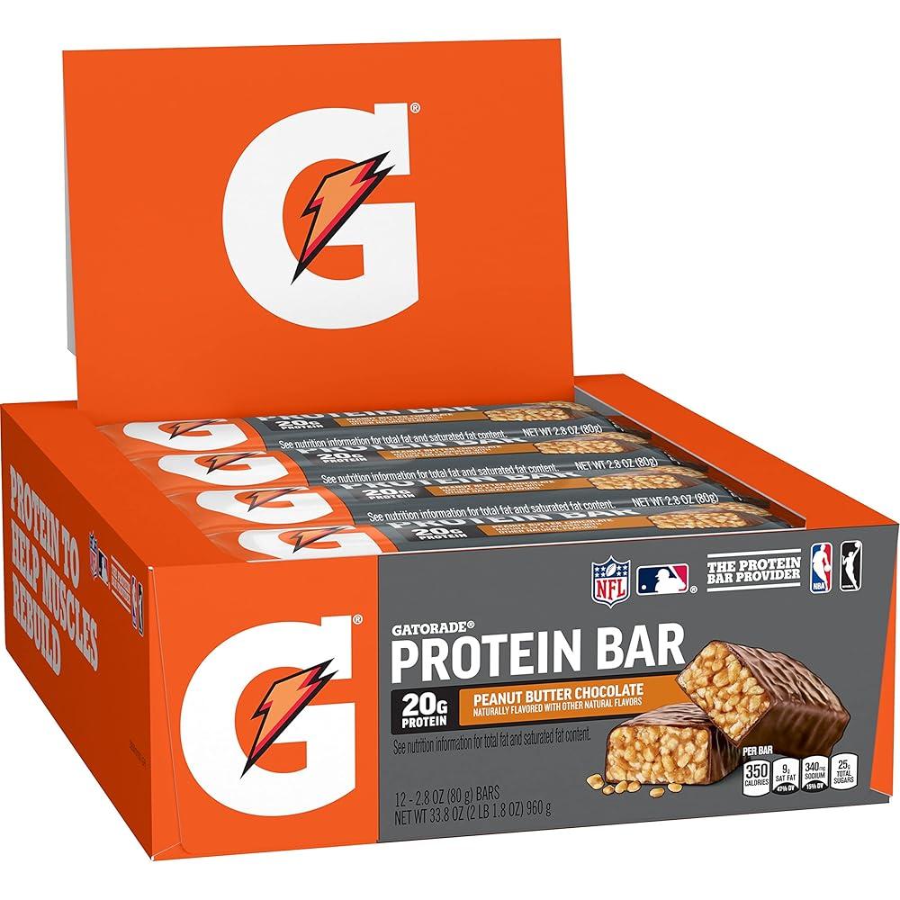 <b>Gatorade</b> 유청 <b>단백질</b> 바 땅콩 버터 초콜릿 79.4g(2.8온스) 6개입