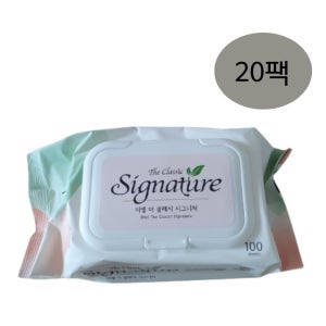미엘 더 클래식 시그니처 물티슈 55gsm 100매(캡) 20팩