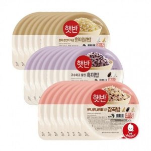 방배비즈 즉석밥 맛있는 햇반흑미밥210gx8+매일잡곡밥210gx8+현미쌀밥 210Gx8
