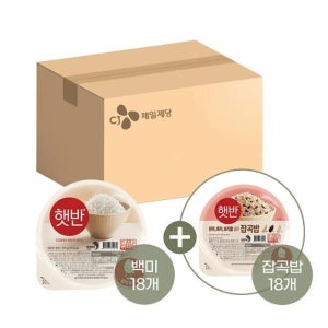 방배비즈 햇반 맛있고 영양만점 즉석밥 210g 18개+잡곡밥 210g 18개