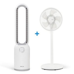 [MILLTH] AC다이얼 날개없는 선풍기 + 10인치 5엽날개 서큘레이터