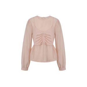 [JJ지고트] 긴팔 블라우스 + 크롭 뷔스티에 세트 (PINK) GR9P0BL211