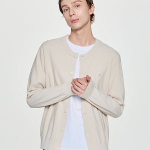 [헤지스 남성] 베이지 가을 면 가디건 HZSW5F200I1