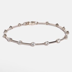 뮤트 랩 다이아 스틱 팔찌 체인 레이어드 데일리 여자 친구 생일 선물 14K 18K