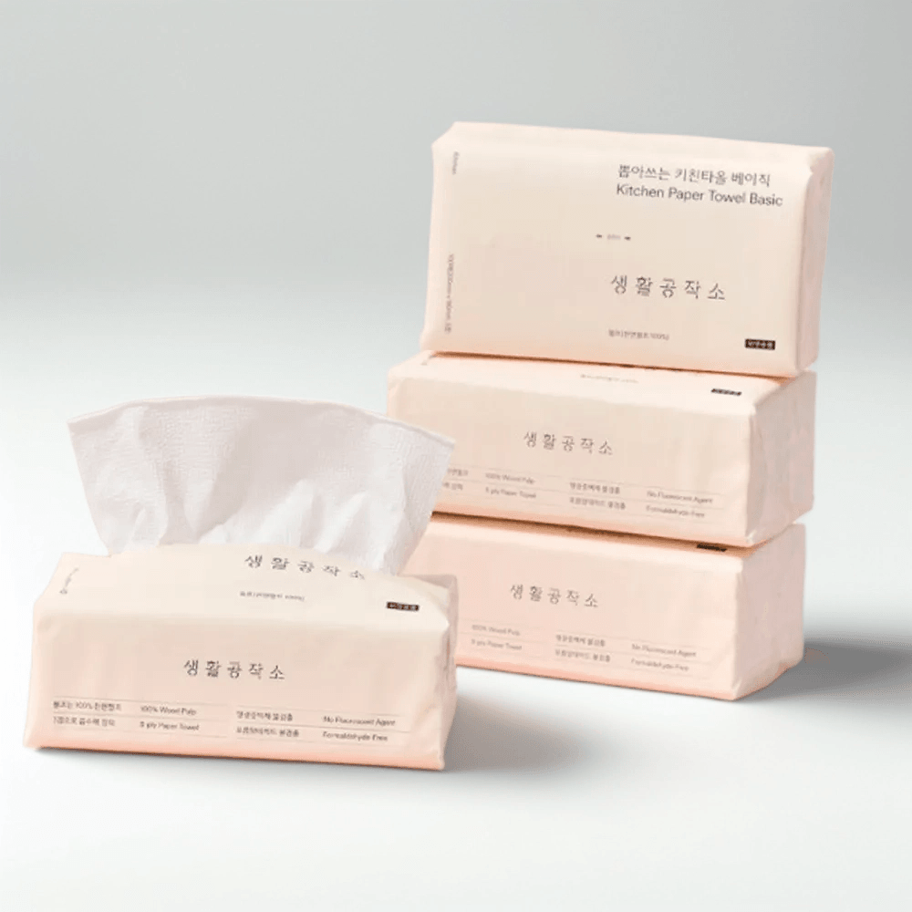 생활공작소 뽑아쓰는 키친타올 베이직 100매, 9팩