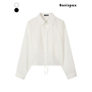 [보니스팍스]  베이직 카라 스트링 투웨이 셔츠 (XP7SH025M0)