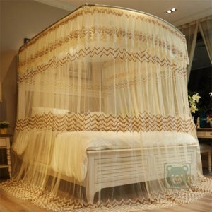 루다스 캐노피 침대 모기장 180X200CM 베이지 아기모기장 캠핑모기장 U자형모기장