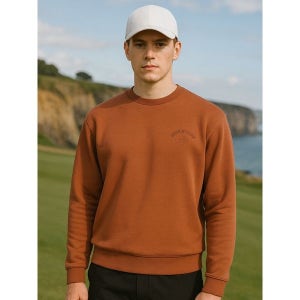 [맥케이슨]  남녀공용 시그니처 씨슬 맨투맨 오렌지 MDU3TL699ORG