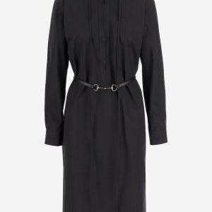 구찌 홀스빗 블랙 드레스 835601 Z8B1W 1000 25FW 헤비 COT POP W LEA MO 835601Z8B1W1000 142114351