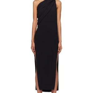 릭오웬스 원숄더 블랙 맥시 드레스 원피스 콘코르디안 아테나 애로우헤드 252232F054000 142109993